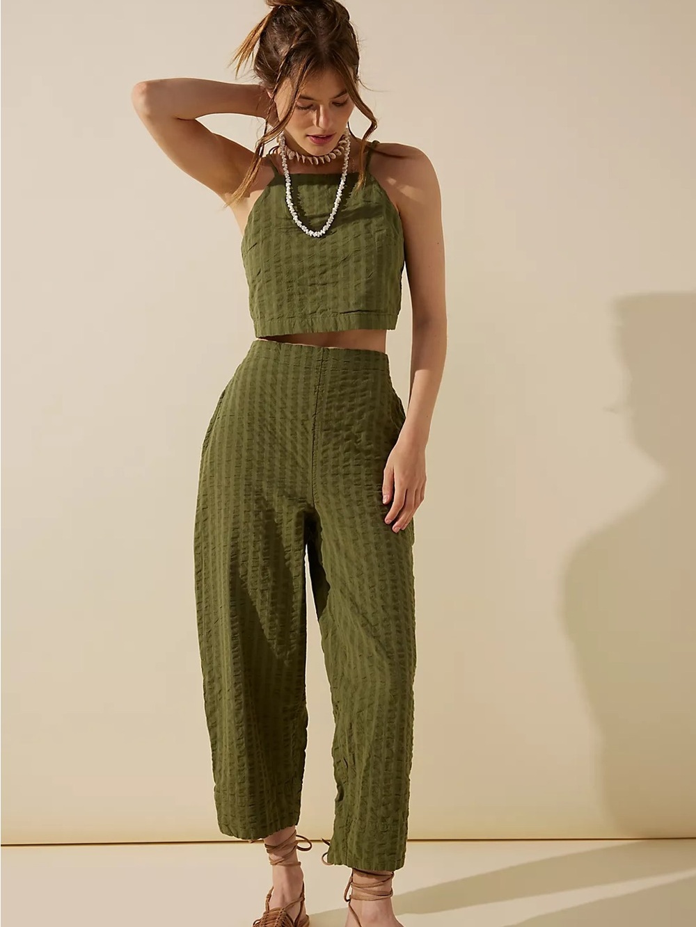 Free People Tulip Sets Olive Green Size M